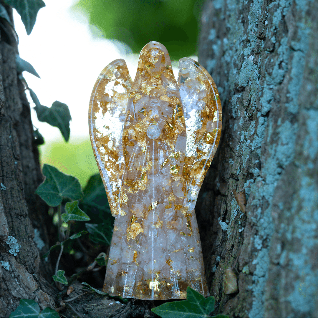 Ange Orgonite Doré de Lumière et de Protection