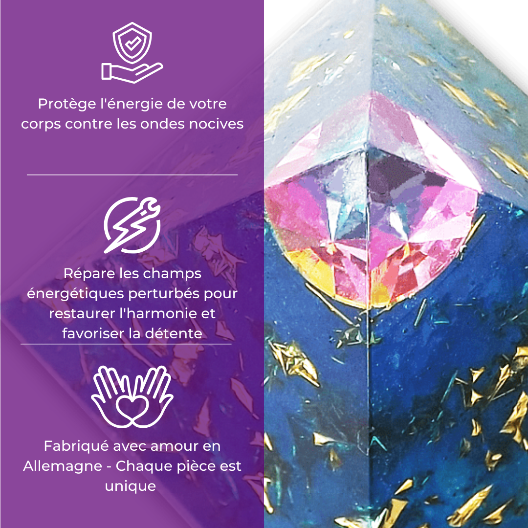 Pyramide d'orgonite de l'Œil de l'Atlantide - Concentration, clarté