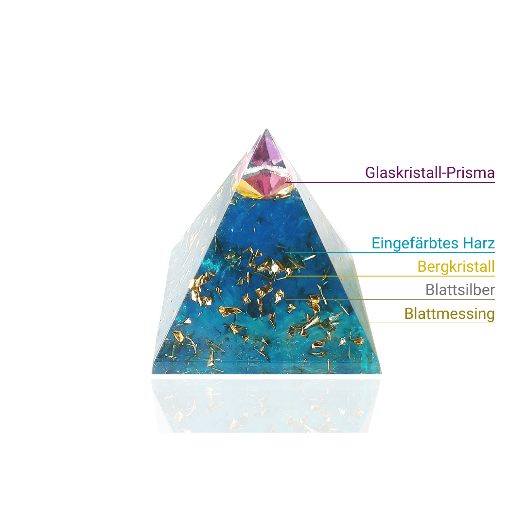 Pyramide d'orgonite de l'Œil de l'Atlantide - Concentration, clarté